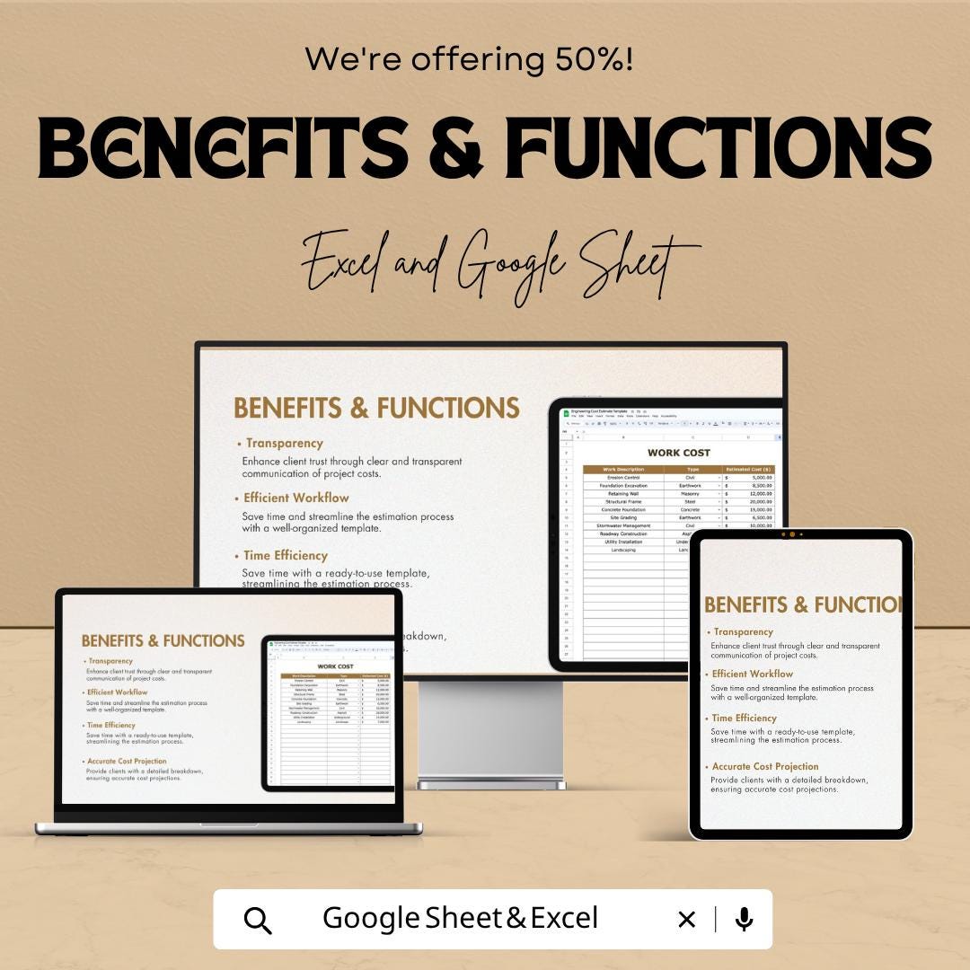 Engineering Cost Estimate Template | Excel & Sheets