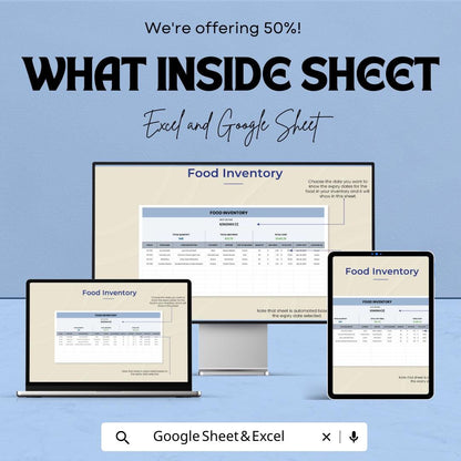Food Inventory Sheet Template - Excel and Google Sheets - Track Inventory, Expiry Dates, & Manage Stock Effortlessly