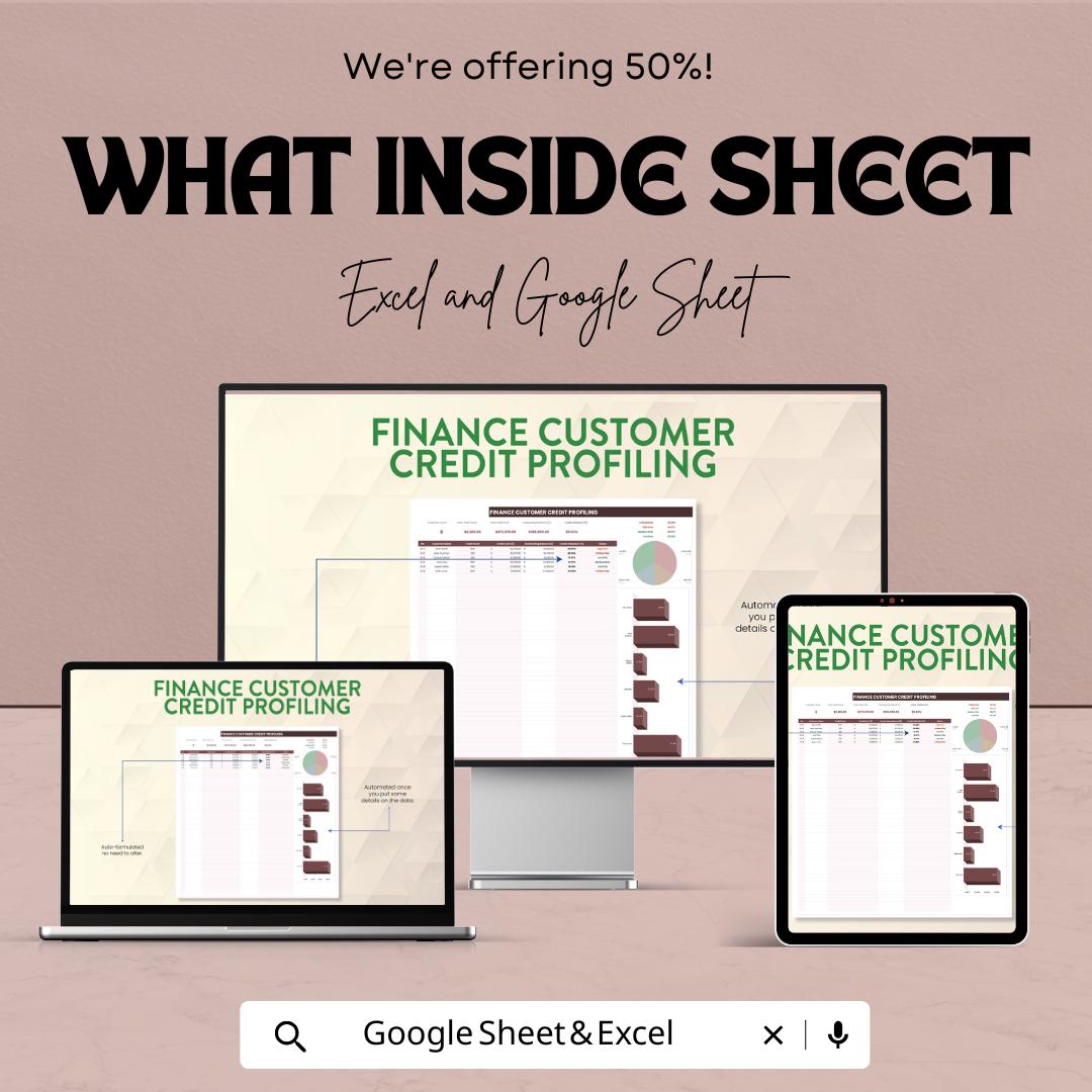 Finance Customer Credit Profiling Template | Credit Score Dashboard | Customer Credit Report Tracker