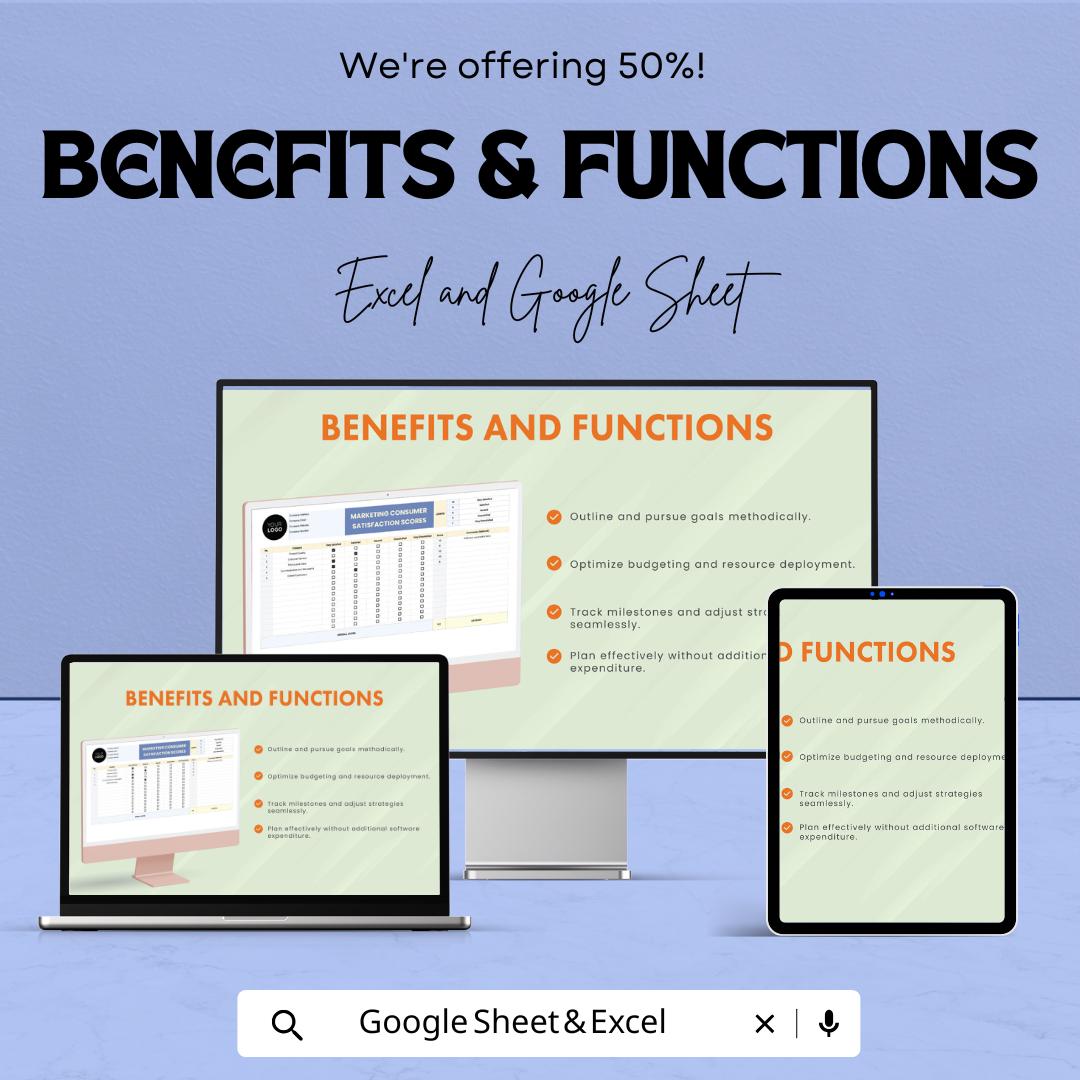 Marketing Consumer Satisfaction Scores Sheet | Google Sheets Template for Customer Feedback | Survey Results Tracker | Instant Download