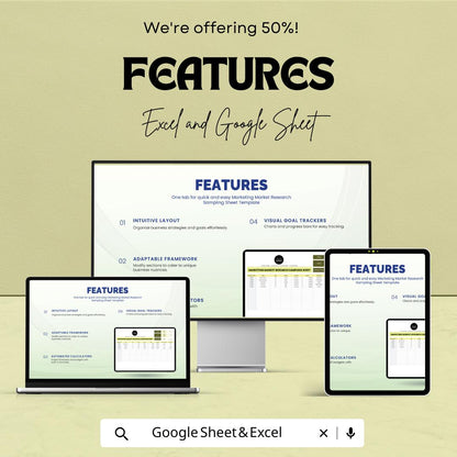 Marketing Market Research Sampling Sheet Template | Data Collection Template | Market Research Tracker | Participant Sampling Form