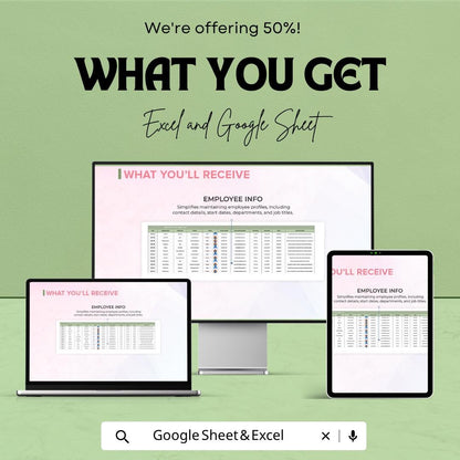 Startup Employee Directory Template | Employee Database Spreadsheet | Staff Directory Tracker | HR Management Template |