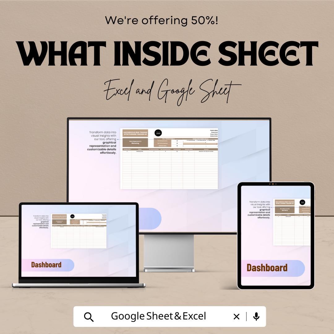 Unconscious Bias Training Effectiveness Tracker | HR Training Template | Excel & Google Sheets