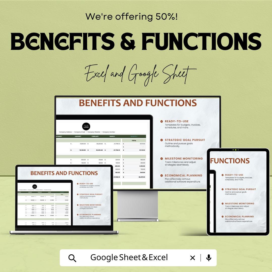 Startup Profit and Loss Statement Template | P&L Spreadsheet for Excel and Google Sheets | Income Statement for Startups