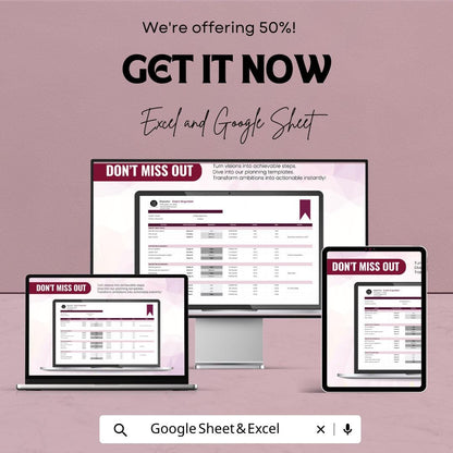 Business Plan Spreadsheet Template | Budget, Financial Planning, and Goal Tracker | Google Sheets & Excel Format