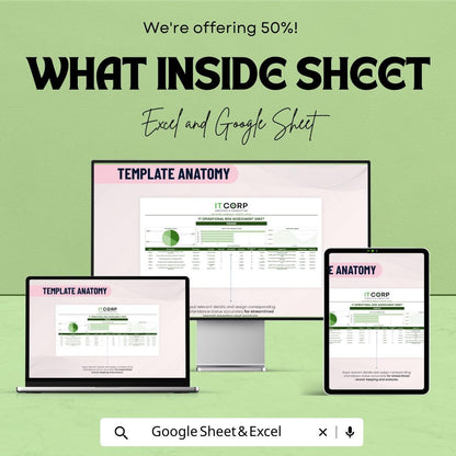 IT Operational Risk Assessment Sheet Template | IT Risk Management Tool | Excel & Google Sheets Risk Register | Operational Risk Analysis