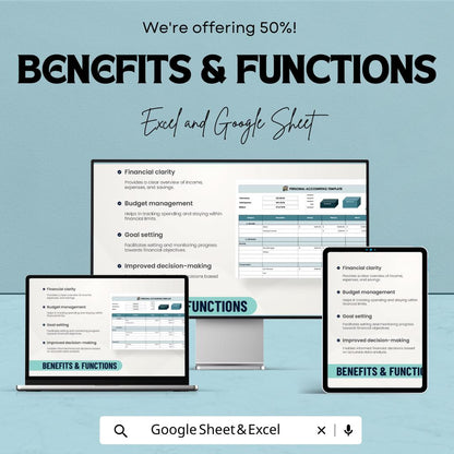 Personal Accounting Sheet | Budget Tracker | Excel & Google Sheets | Income Expense Tracker | Finance Planner Spreadsheet