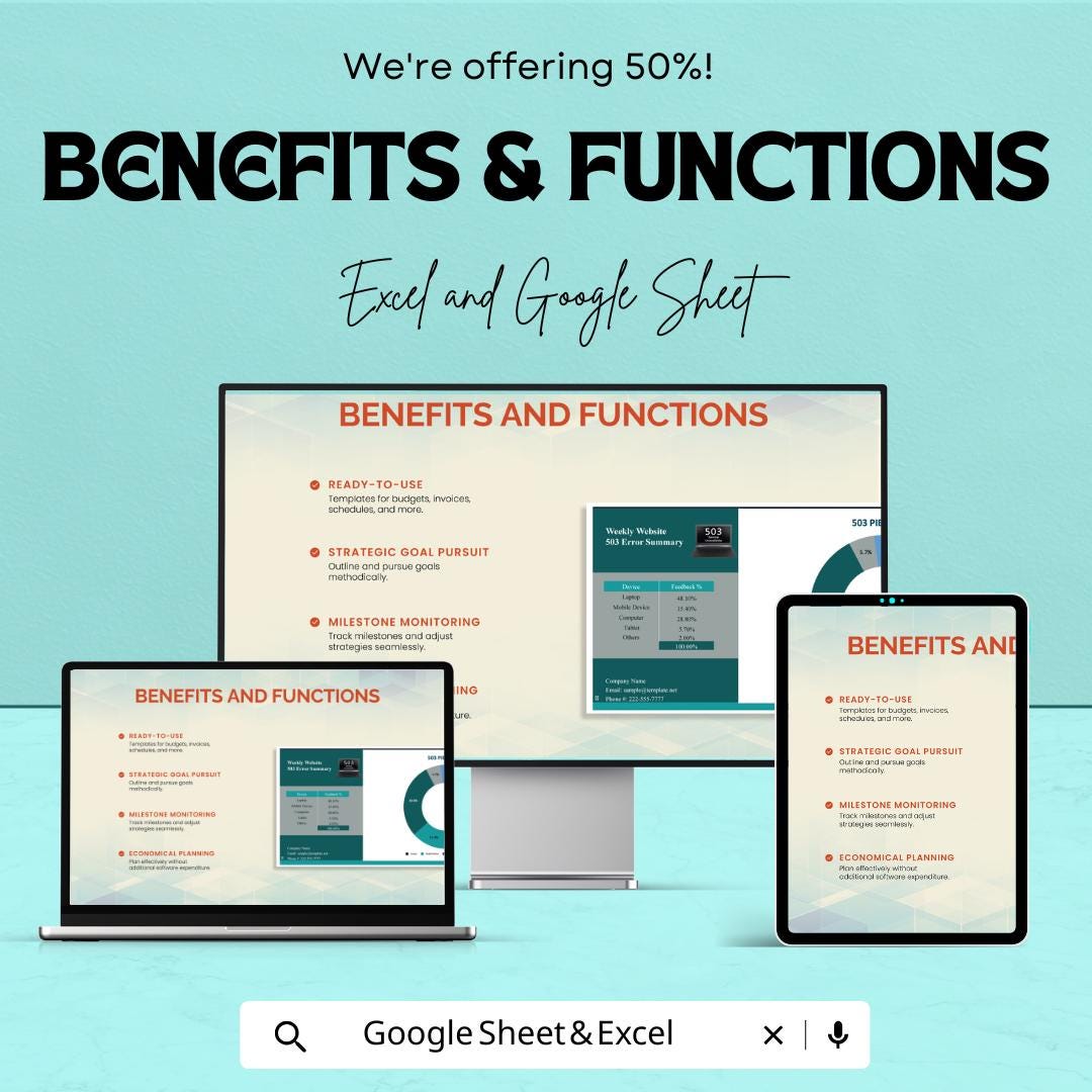 503 Pie Chart Sheet – Excel & Google Sheets Template | Customizable Data Visualization | 50% Off
