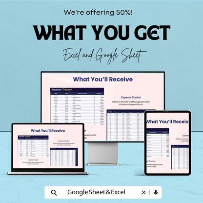 Forecast Dashboard Template | Income & Expense Tracker with Budget Planning | Google Sheets and Excel