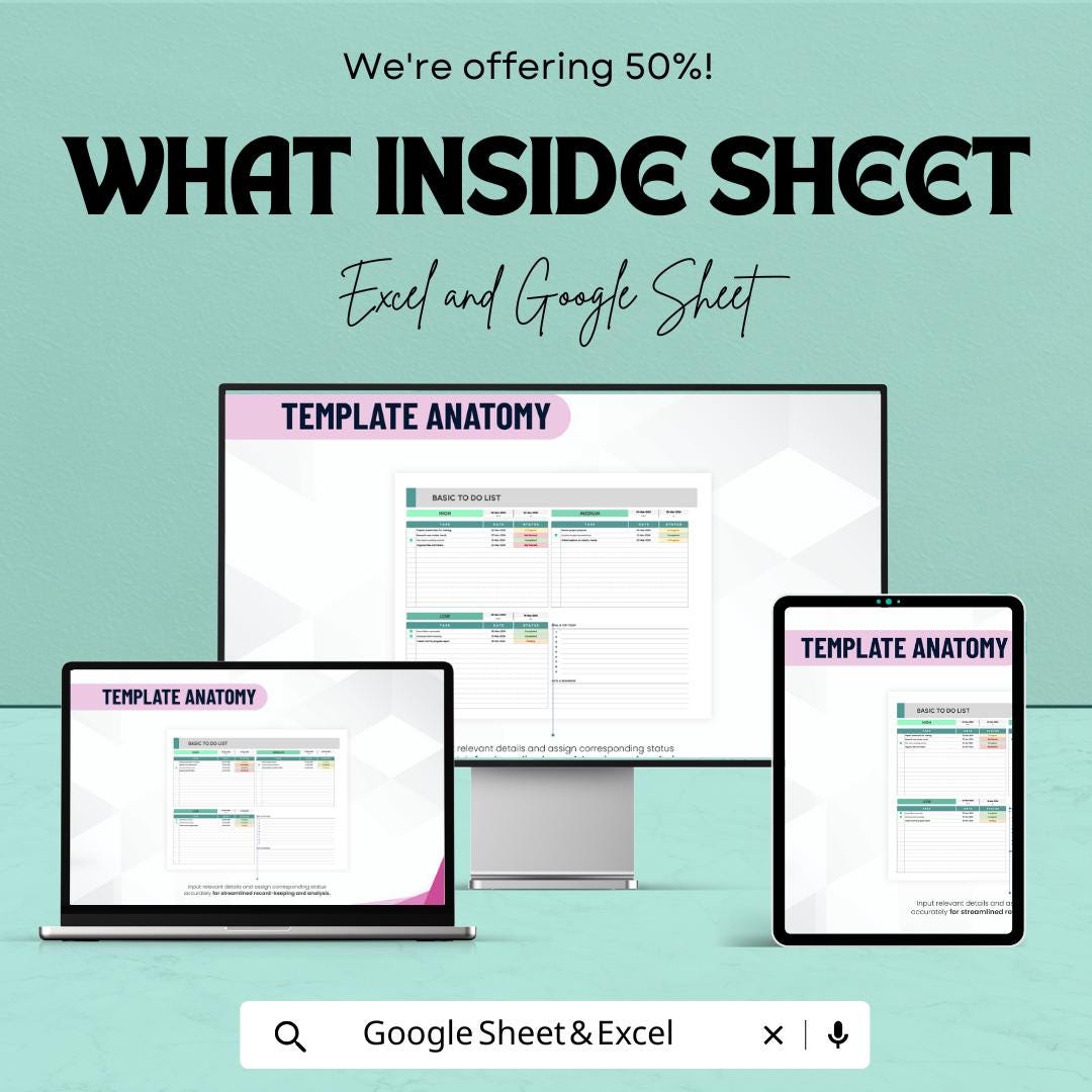 Basic To Do List Template | Task Tracker Spreadsheet | Productivity Planner | Daily Task Organizer | Simple To Do List