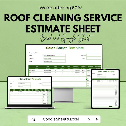 Sales Sheet Template - Excel & Google Sheets Tracker for Sales Data, Performance Metrics, and Revenue Tracking