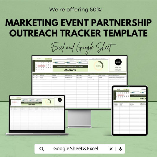 Marketing Event Partnership Outreach Tracker Template | Event Partner Outreach Log |  Partnership Management Template