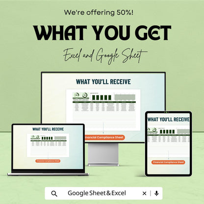 Financial Compliance Sheet Template | Excel & Google Sheets | Regulatory Checklist, Audit Trail, Deadline Tracker, Compliance Tracker