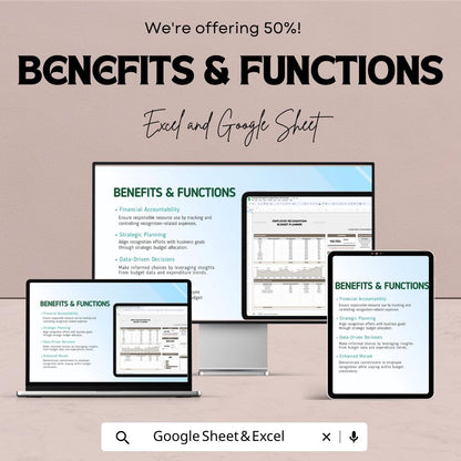 Employee Recognition Budget Planner HR Template - Google Sheets, Track Recognition Expenses, Budget Allocation, Employee Appreciation