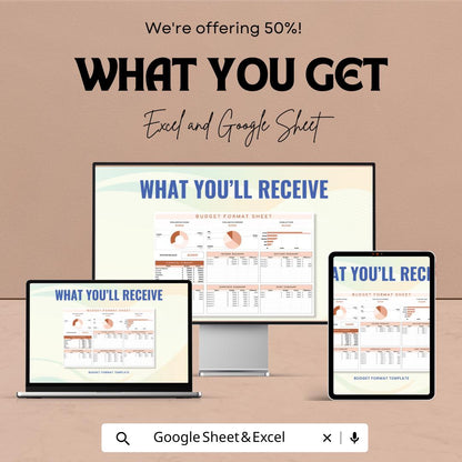 Budget Format Sheet | Monthly Budget Tracker | Google Sheet & Excel Template | Expense Tracker Spreadsheet | Financial Planning Tool