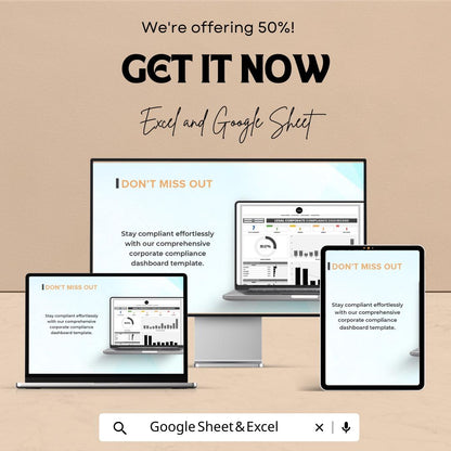 Legal Corporate Compliance Dashboard Template, Law Firm Compliance Tracker, Legal Dashboard Excel, Compliance Log