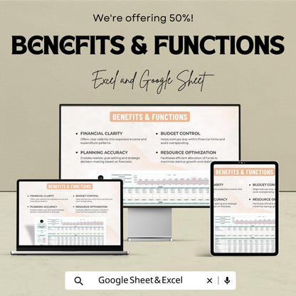 Startup Budget Forecast Spreadsheet | Google Sheets & Excel Template | Business Budget Planner | Expense Tracker | Financial Forecast Tool