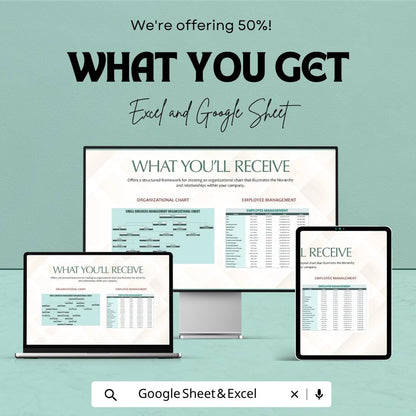 Small Business Organizational Chart Template | Org Chart Spreadsheet | Team Structure Planner |  Employee Management Template
