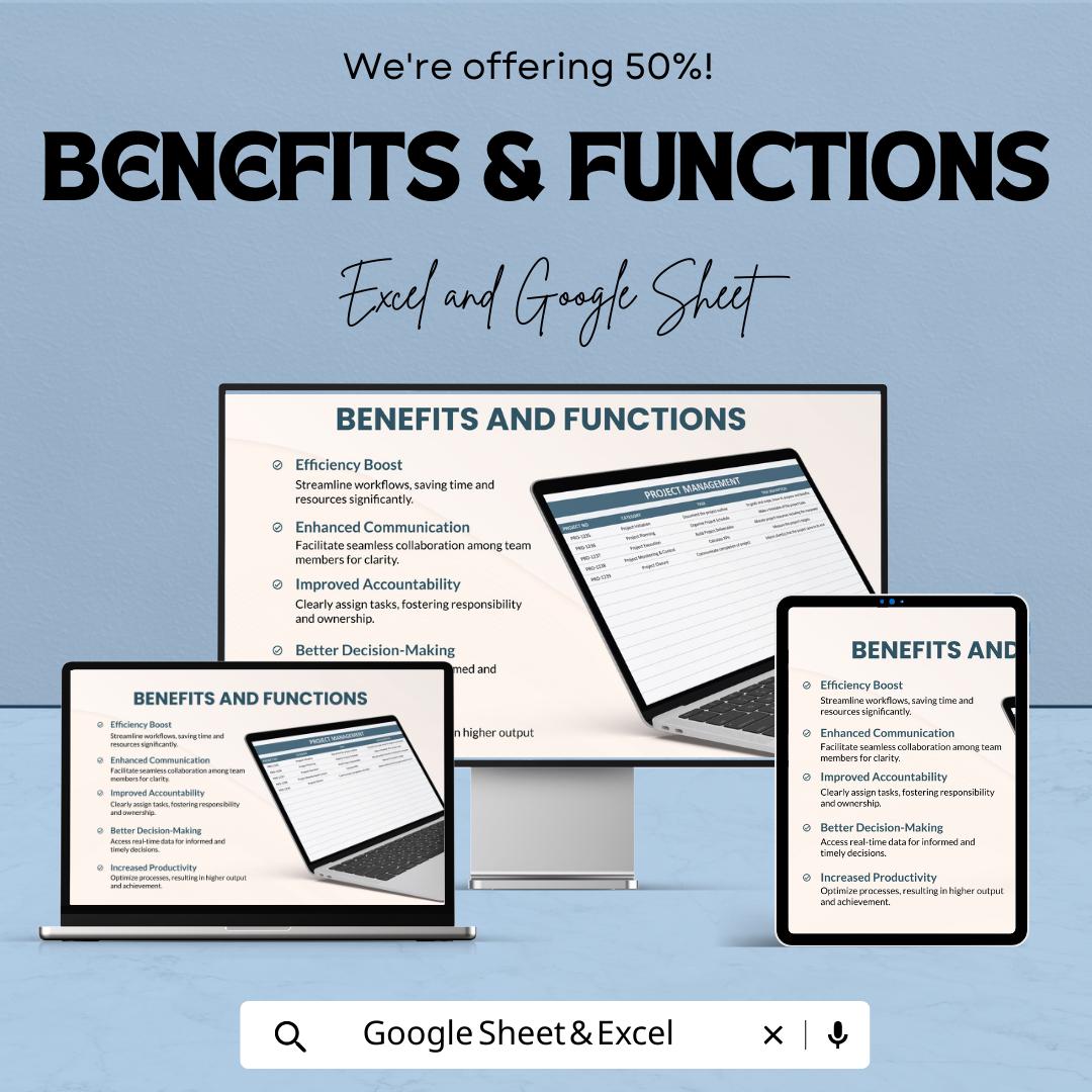 Project & Task Tracking Template, Project Management Spreadsheet, Task Manager, Team Task Tracker