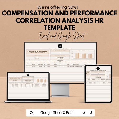 Compensation and Performance HR Template | Salary vs Performance Analysis | HR Analytics Spreadsheet | Excel & Google Sheets