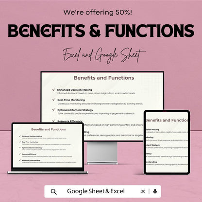 Social Media Analysis Template | Social Media Performance Tracker | Engagement & Growth Analytics Tool