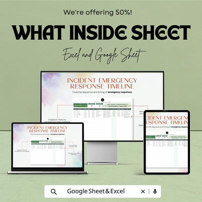 Incident Emergency Response Timeline Template | Emergency Log Tracker | Incident Management Tool | Safety & Crisis Response