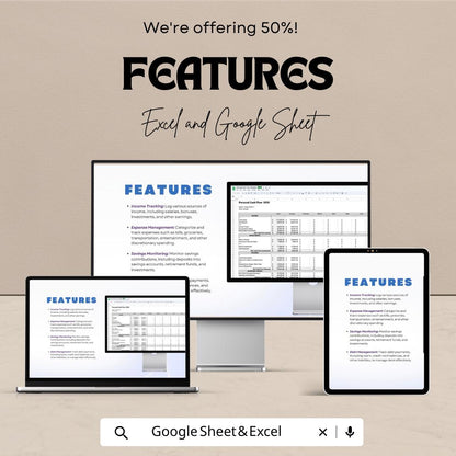 Personal Cash Flow Sheet | Monthly Budget Tracker Excel & Google Sheet | Income Expense Planner | Financial Spreadsheet Template