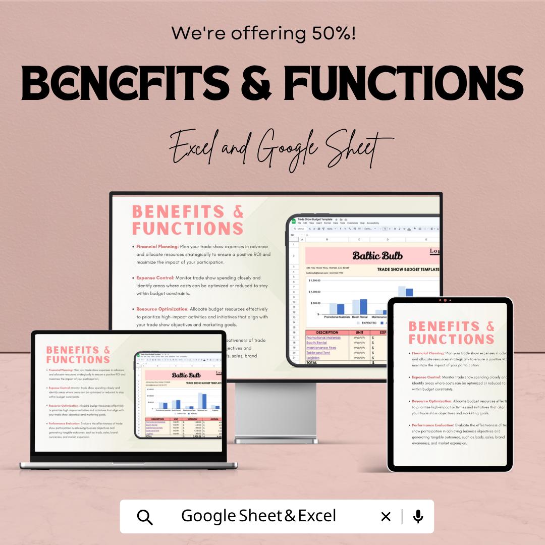 Trade Show Budget Template | Event Budget Spreadsheet | Exhibition Budget Planner | Marketing Budget Sheet