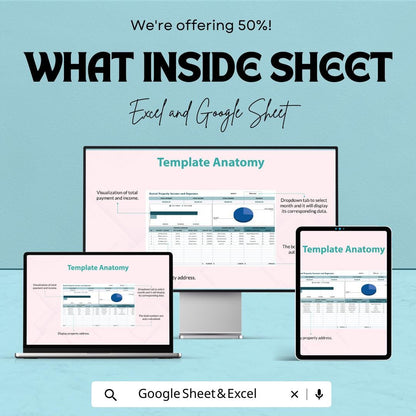 Rental Property Income and Expenses Template | Excel & Google Sheets Rental Tracker | Landlord Spreadsheet | Rental Income Expense Tracker