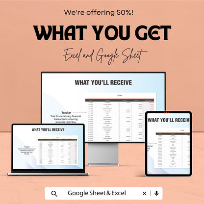 Cash Flow Management for Accounting | Excel & Google Sheet Template | 50% Off! | Financial Tracker