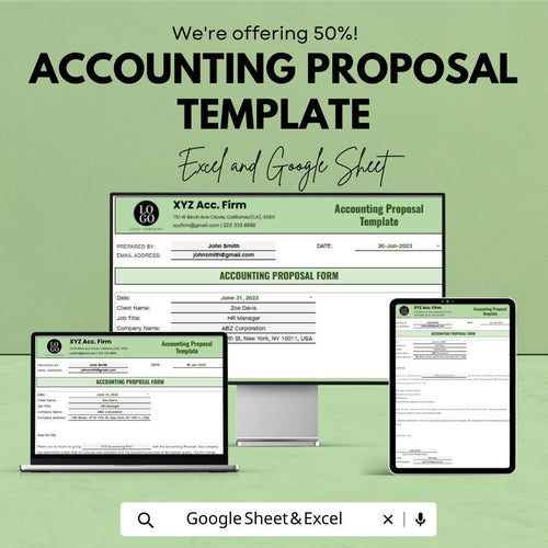Accounting Proposal Template  | CPA Proposal Template | Bookkeeping Service Proposal | Editable Accounting Business Proposal