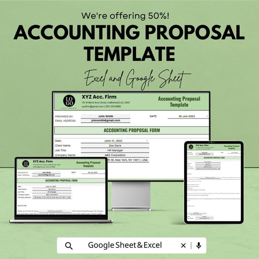 Accounting Proposal Template  | CPA Proposal Template | Bookkeeping Service Proposal | Editable Accounting Business Proposal