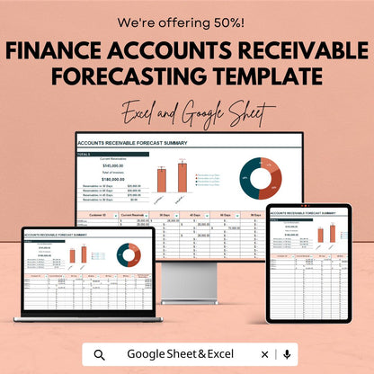 Finance Accounts Receivable Forecasting Template | Cash Flow Tracker | Accounts Receivable Excel Sheet | Business Finance Planner