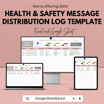 Health & Safety Message Log Template | Safety Communication Tracker | Compliance Log | Safety Audit and Distribution Tracker