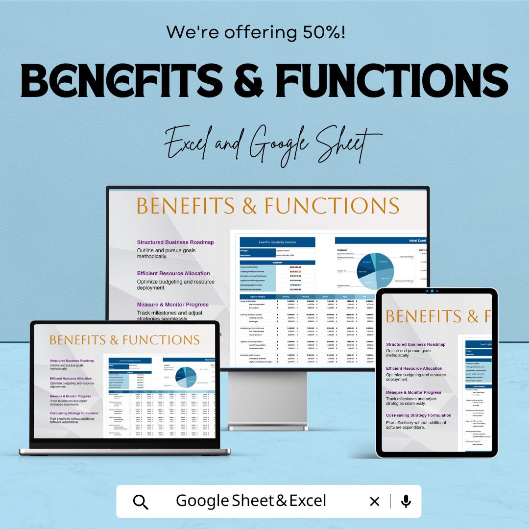Hotel Event Management Budget Sheet | Excel and Google Sheet Template | Cost Tracking & Planning | Event Budget Planner for Hotels