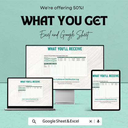 Sales Collateral Distribution Log Template | Marketing Asset Tracker | Excel & Google Sheets Template