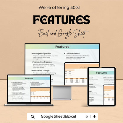 Real Estate Agency Template | Property Management Spreadsheet | Client & Listing Tracker | Real Estate CRM
