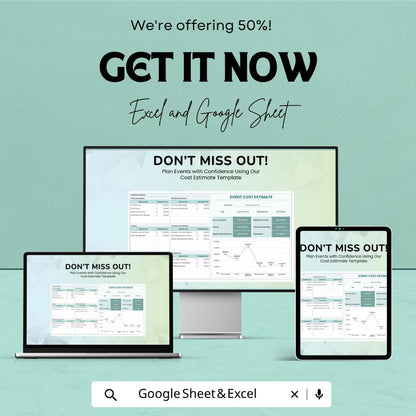 Event Budget Template | Event Cost Estimator | Wedding Planner Budget | Party Budget Tracker | Event Planning Spreadsheet