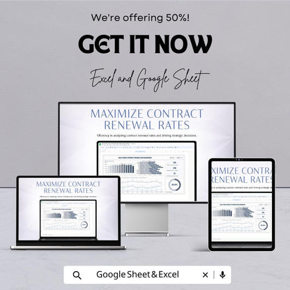 Sales Yearly Contract Renewal Rate Dashboard Template | Sales Analytics & Performance Tracker | Business Renewal Report Template