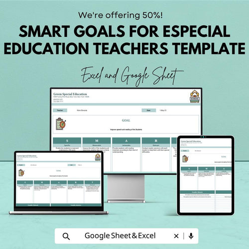 SMART Goals Special Education Template | IEP Goal Planner Spreadsheet | Special Ed Teacher Toolkit | Excel & Google Sheets | Student Goal