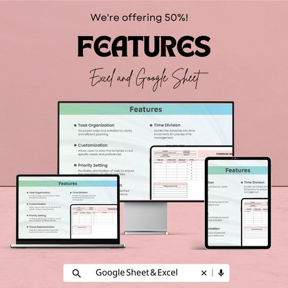 Schedule Template | Excel & Google Sheets | Project Planner | Task Tracker | Timeline Spreadsheet | Milestone Schedule | Editable Template