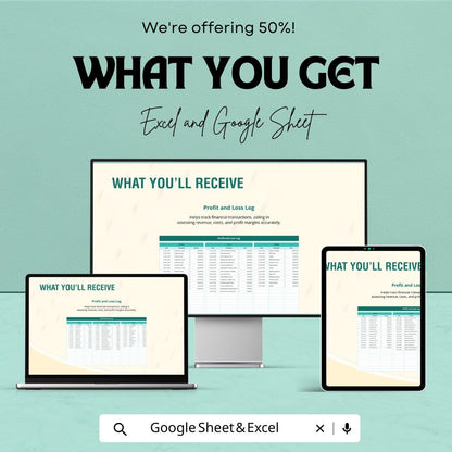 Finance Profit and Loss Analysis Sheet | Google Sheets Template for Financial Tracking | Monthly Profit Loss Tracker | Financial Dashboard