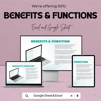 Purchase Order Checklist Template | Google Sheets & Excel | Procurement Form | Order Tracking Sheet | Editable Instant Download