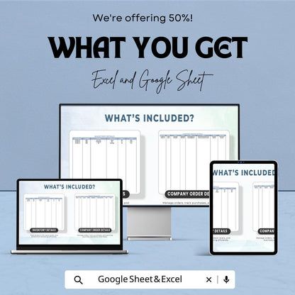 Inventory Form Sheet - Excel & Google Sheets Template for Efficient Order Tracking and Inventory Management