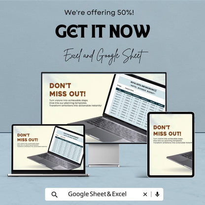 Hotel Revenue Budget Sheet – Excel & Google Sheets – Efficient Financial Planning for Hotels – 50% OFF