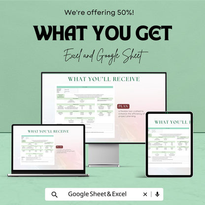 Plan Template | Project Planning Spreadsheet | Business Strategy Planner | Excel and Google Sheets Plan Template | Goal and Task Organizer