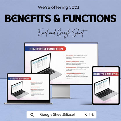 Labor Cost Analysis Template | Excel & Google Sheets | Workforce Cost Tracking Spreadsheet | HR and Payroll Dashboard