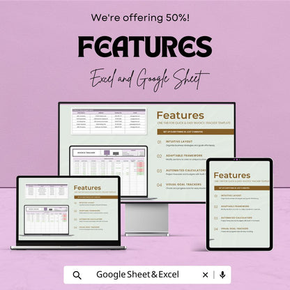 Invoice Tracker Sheet for Google Sheets – Professional Invoice Management Template – Track Payments, Due Dates, and Outstanding Balances