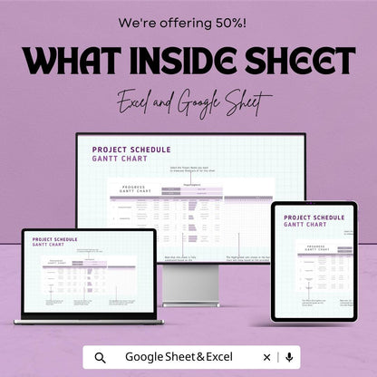 Progress Gantt Chart Template | Project Management Progress Tracker | Task Scheduling and Milestones Tracker | Team Collaboration Tool