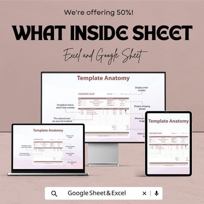Packing Slip Template with Product Images | Order Management Spreadsheet | Invoice & Packing List | Small Business Tool
